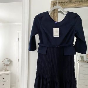 NWT Seraphine Maternity - Navy Blue Pleated Maternity Dress